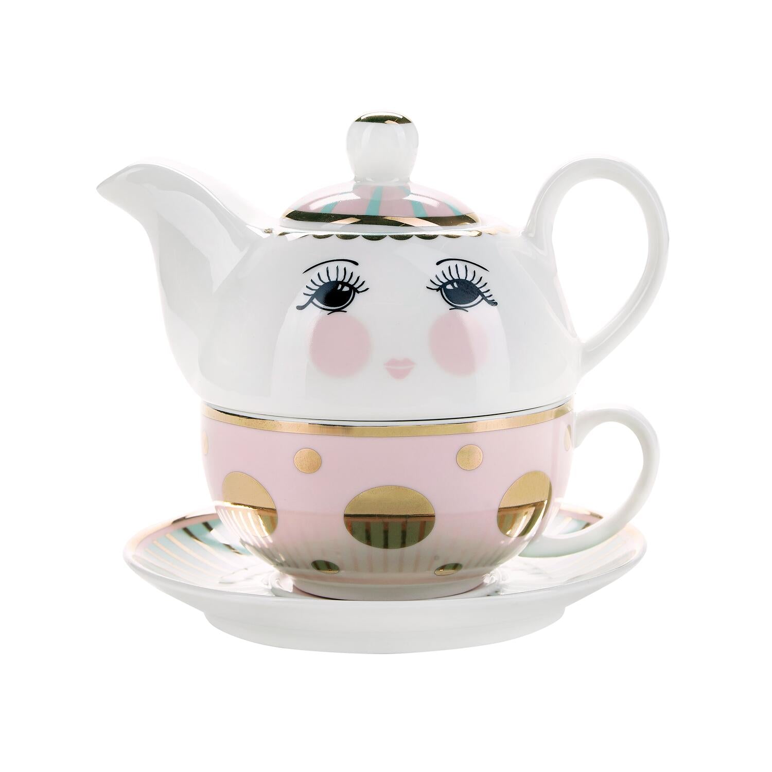 Candy Tea set - hvid/lyserød